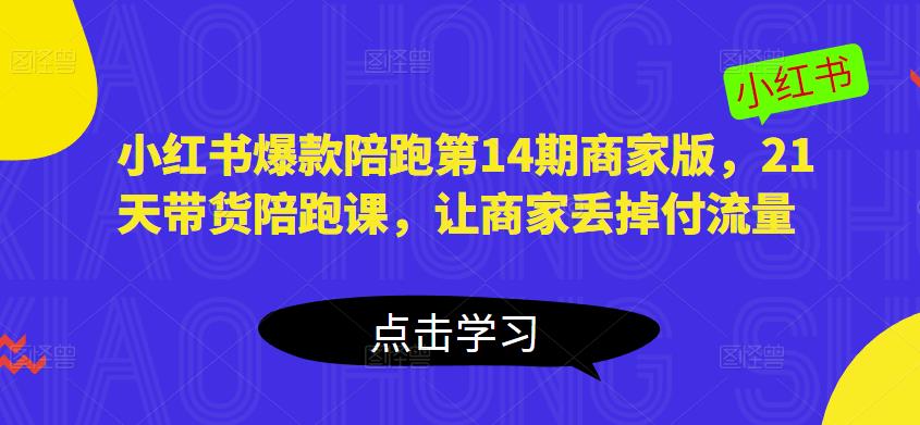 小红书爆款陪跑第14期商家版，21天带货陪跑课，让商家丢掉付流量-青风社项目库