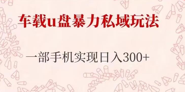 车载u盘暴力私域玩法，长期项目，仅需一部手机实现日入300+-青风社项目库