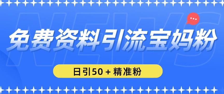 免费资料引流宝妈粉，日引50+精准粉【揭秘】-青风社项目库