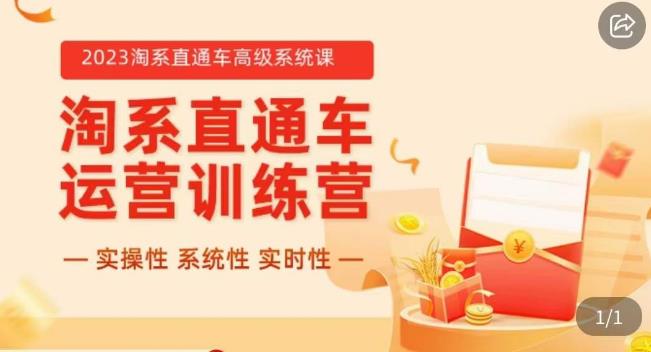 冠东·2023淘系直通车高级系统课，​实操性，系统性，实时性，直通车完整体系教学-青风社项目库