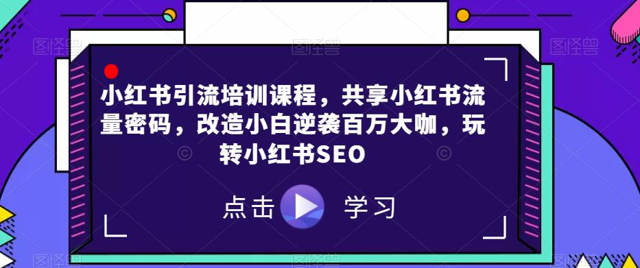 小红书引流培训课程，共享小红书流量密码，改造小白逆袭百万大咖，玩转小红书SEO-青风社项目库