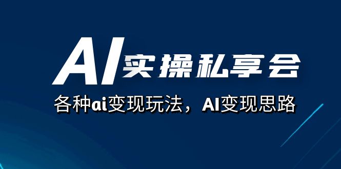 AI实操私享会，各种ai变现玩法，AI变现思路（67节课）-青风社项目库