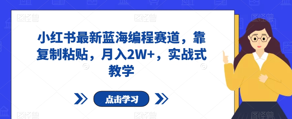 小红书最新蓝海编程赛道，靠复制粘贴，月入2W+，实战式教学【揭秘】-青风社项目库