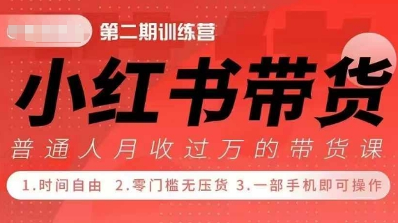 小Red书带货42天训练营 2.0版，宝妈+自由职+上班族+大学生，提高副业收入的大红利项目-青风社项目库