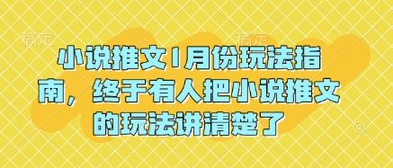 小说推文1月份玩法指南，终于有人把小说推文的玩法讲清楚了!-青风社项目库