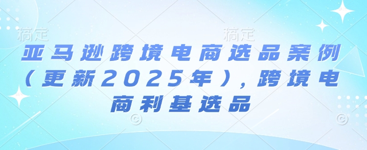 亚马逊跨境电商选品案例(更新2025年)，跨境电商利基选品-青风社项目库