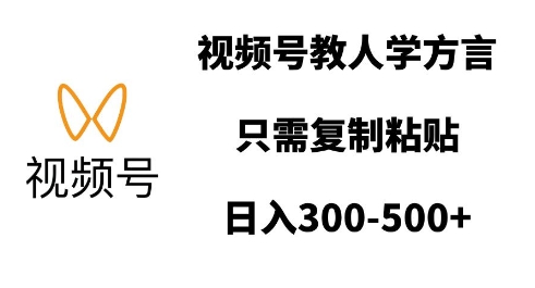 视频号教人学方言，只需复制粘贴，日入多张-青风社项目库